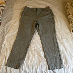 Women’s black and white plaid slacks